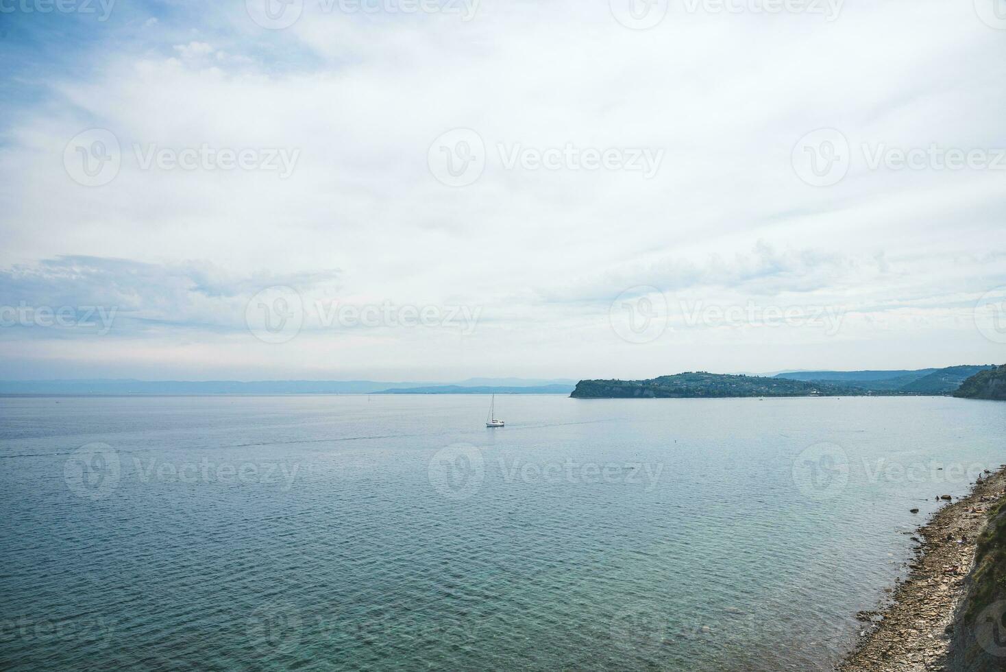 Spectacular view of Adriatic Sea during very calm and sunny day photo