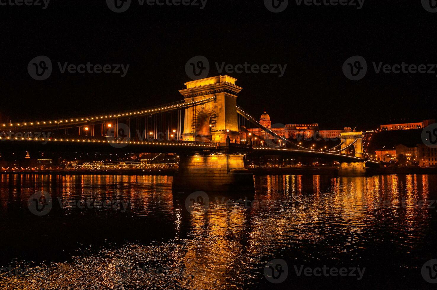 Stone bridge over Danube in Budapest photo