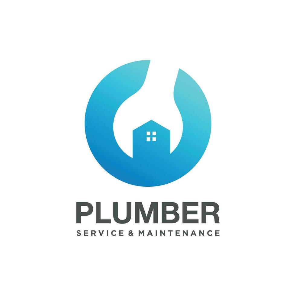 Plumber design element vector icon with creative idea for business person