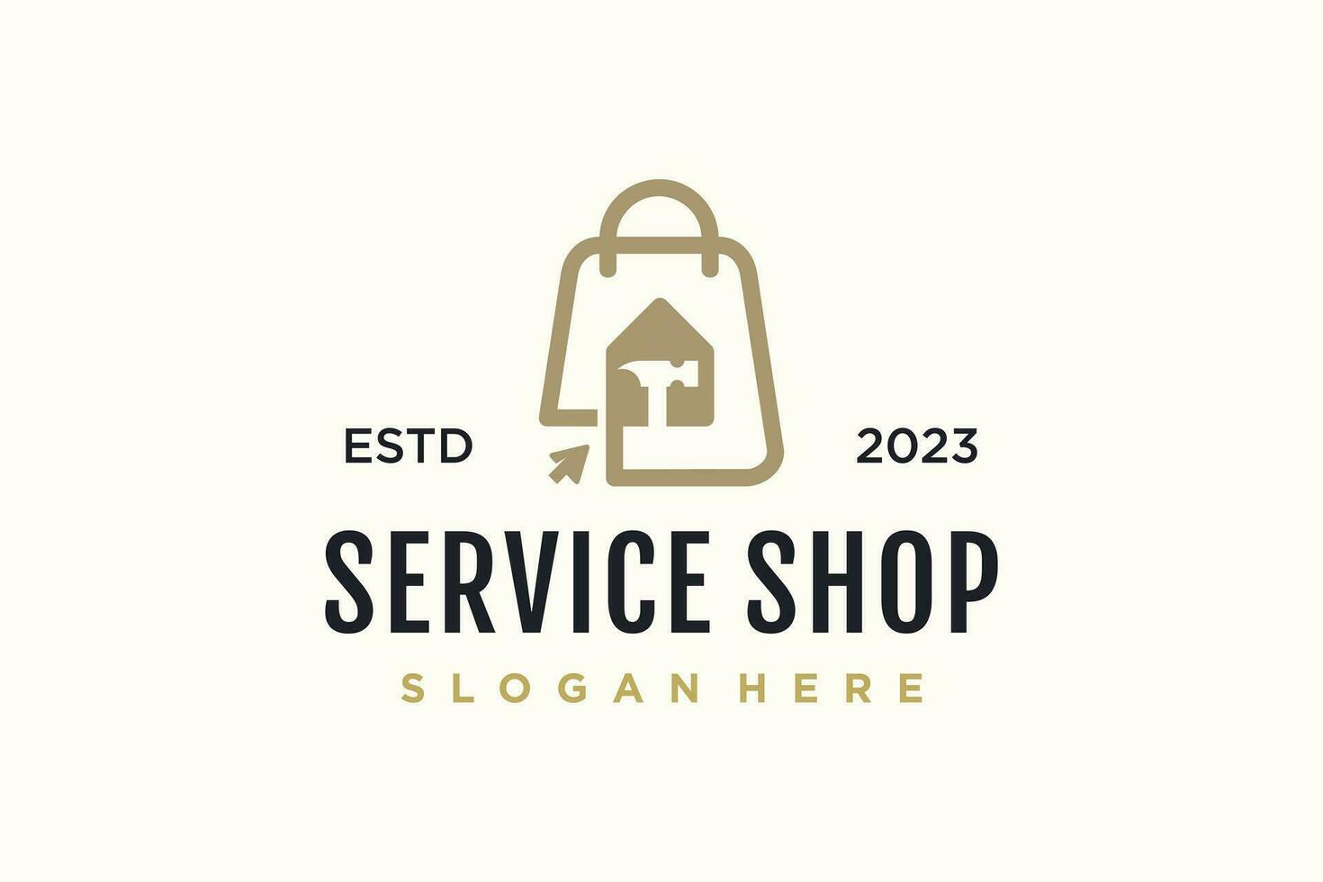 Tool shop design element vector icon with creative concept idea