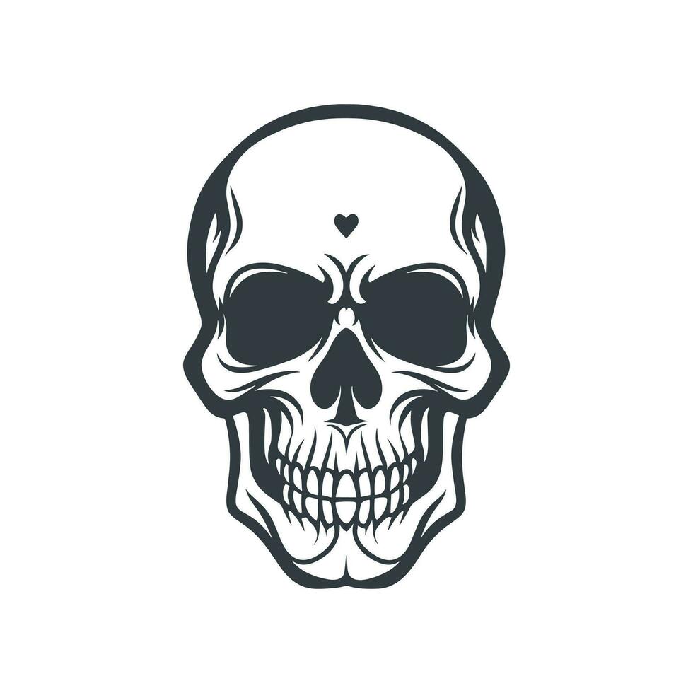 Human skull vector illustration halloween symbol of death skeleton head day of the dead