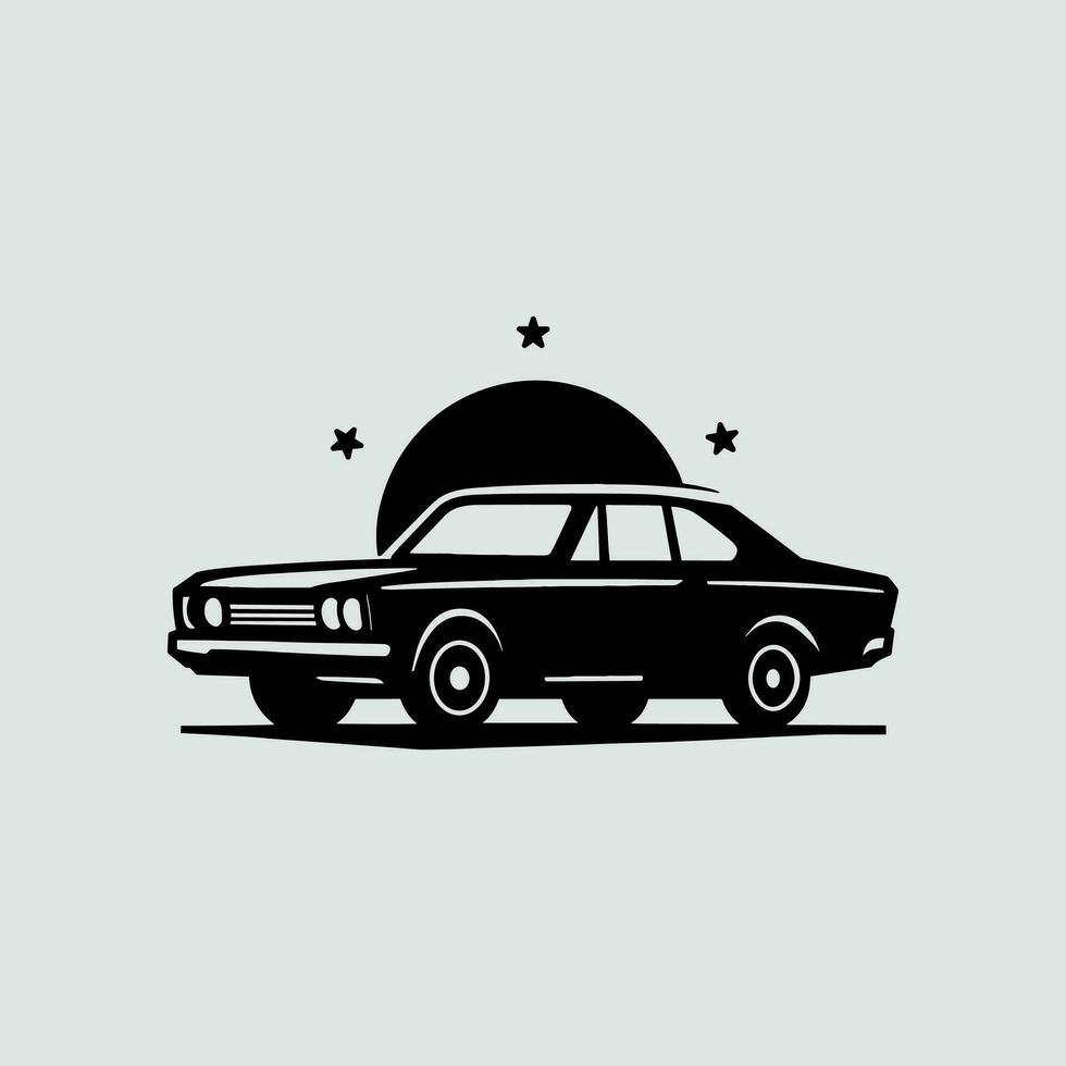 Retro iconic Japanese drifting car in illustration vector