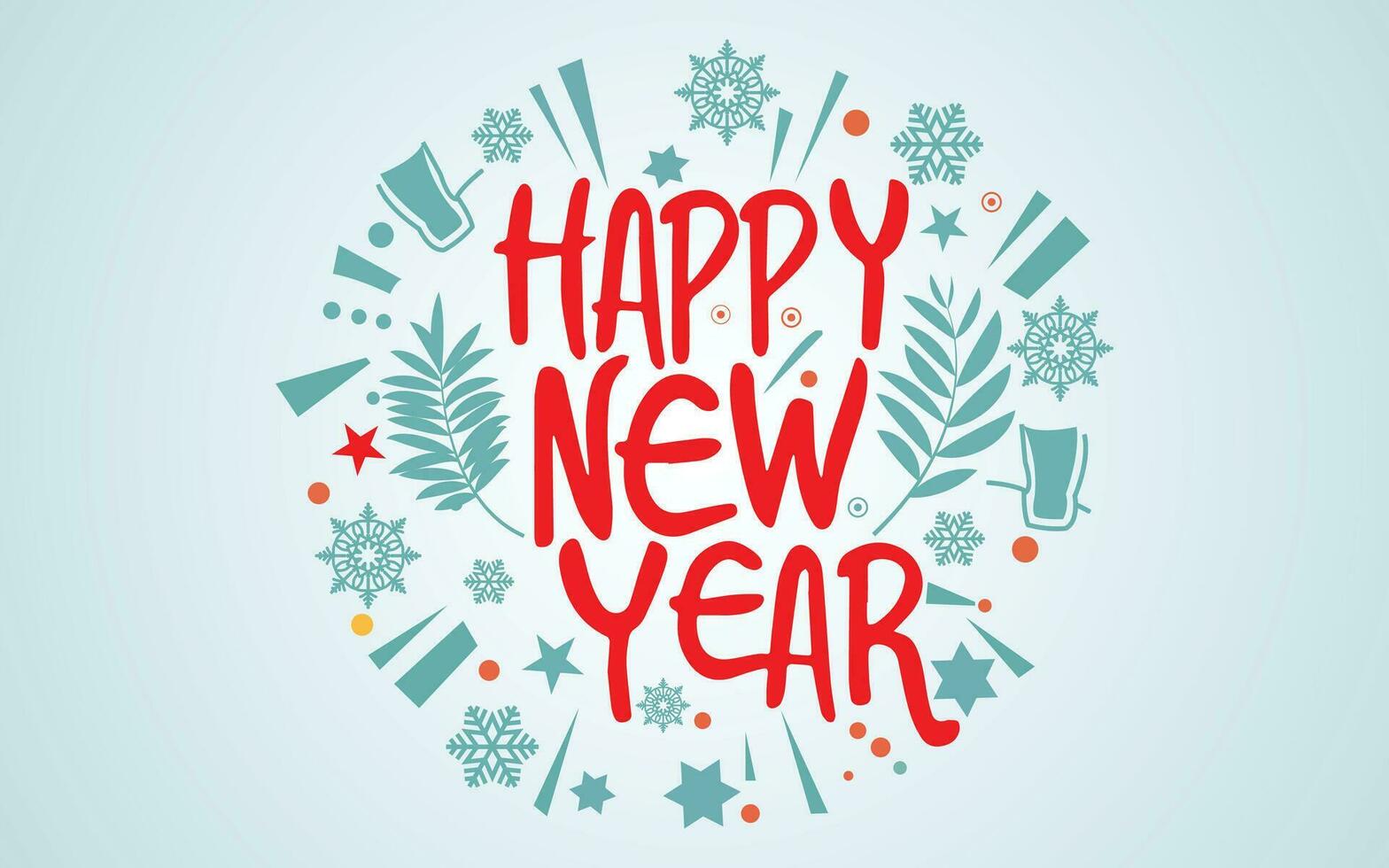 Happy New Year Lettering for greetings vector