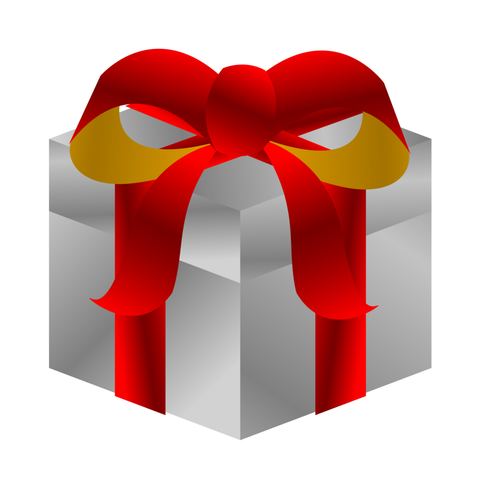 Gift box with bright bow png