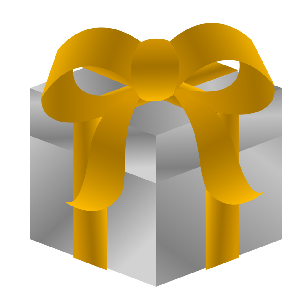 Gift box with bright bow png