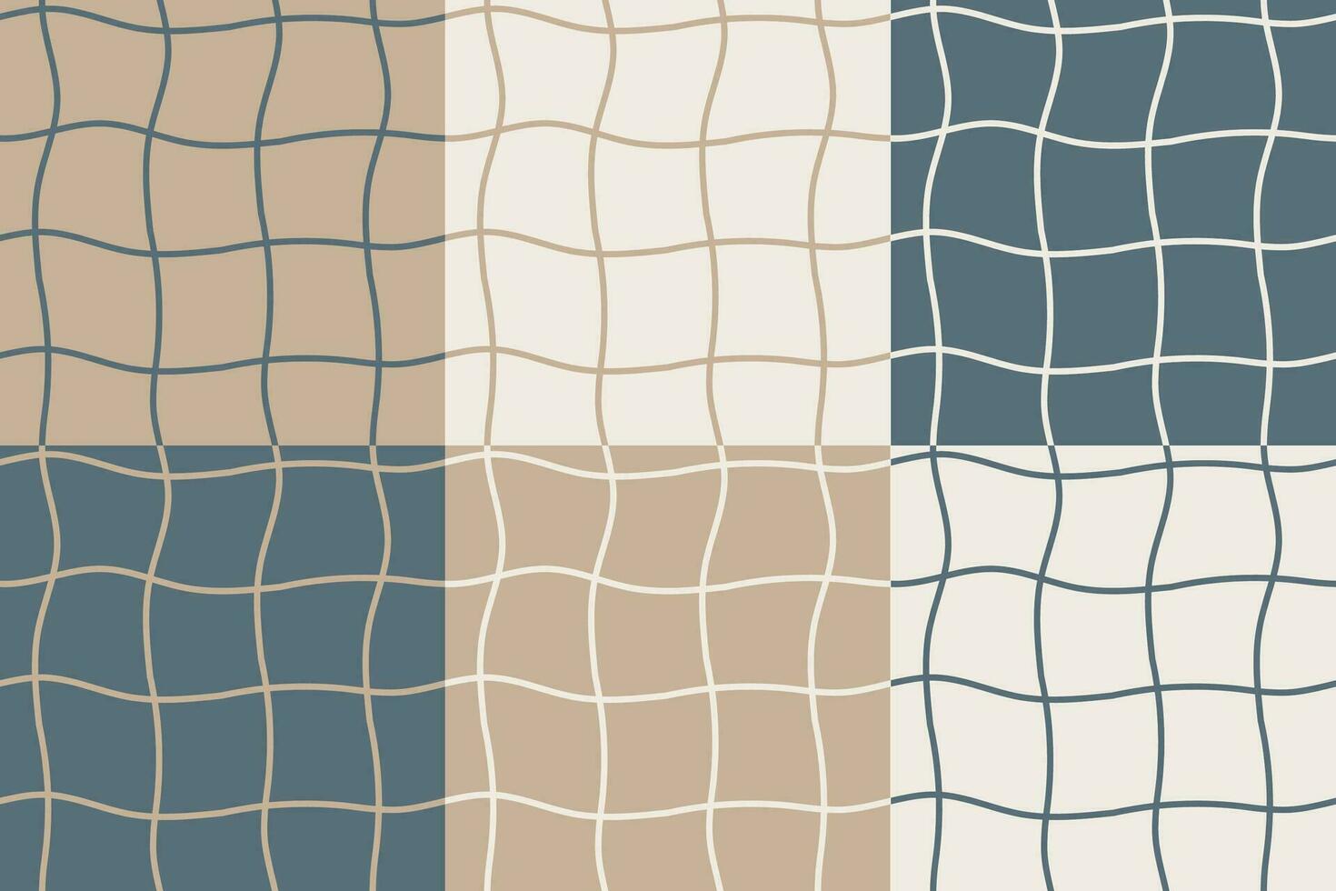 Twisted grid seamless patterns set vector