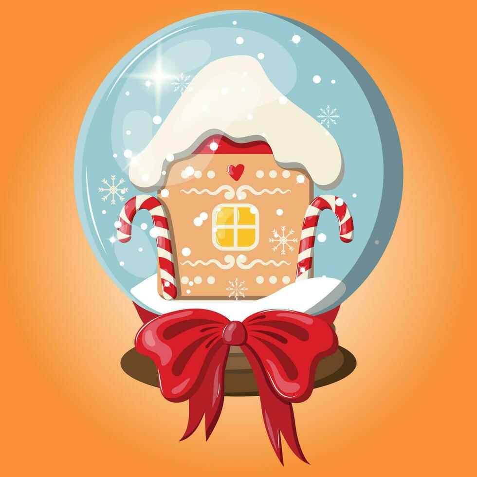 hermosa Navidad ilustración con festivo nieve globo vector