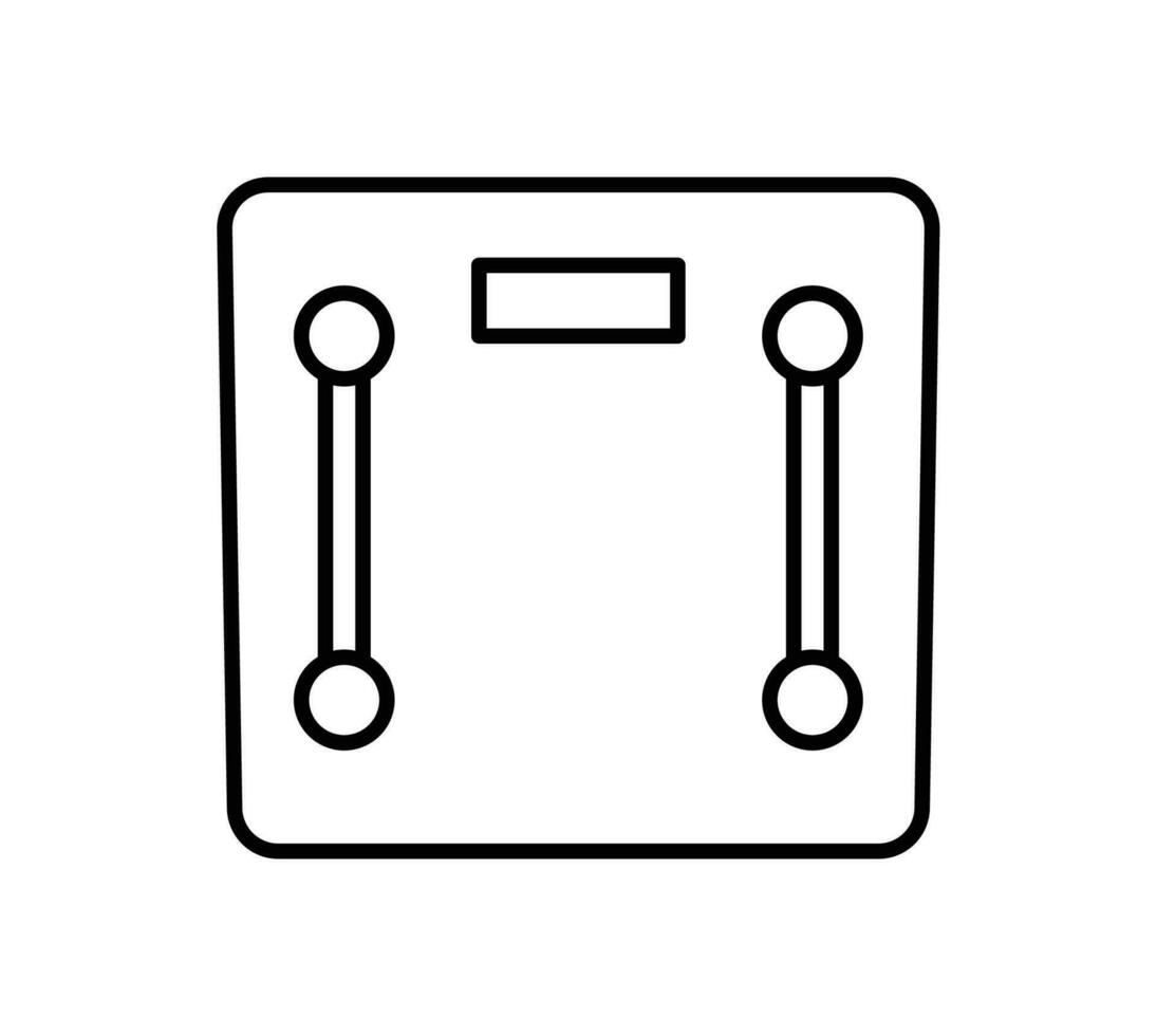 Analog body weight scale icon. Mechanical scale. Outline object isolated on white background. Icon for web. vector