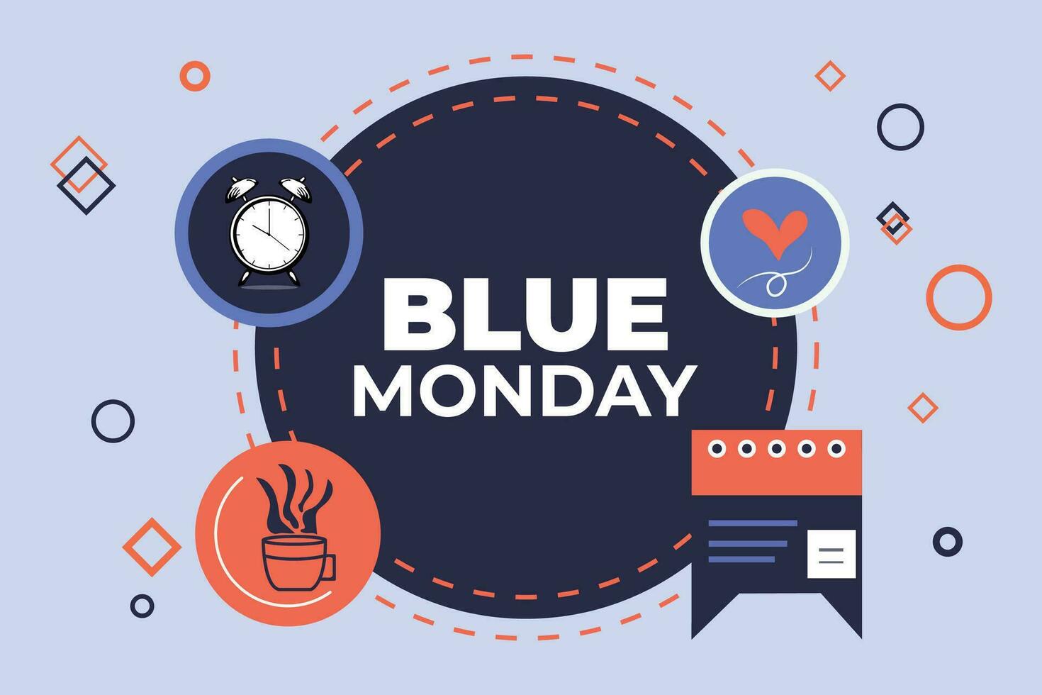 Blue Monday abstract background illustration vector