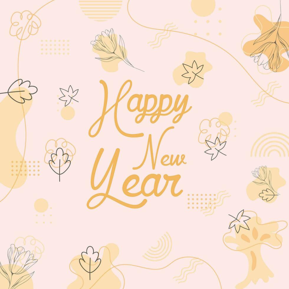 New Year social media post abstract square template vector