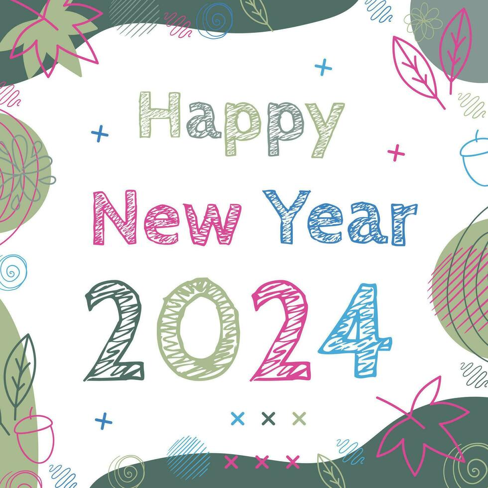 New Year social media post abstract square template vector