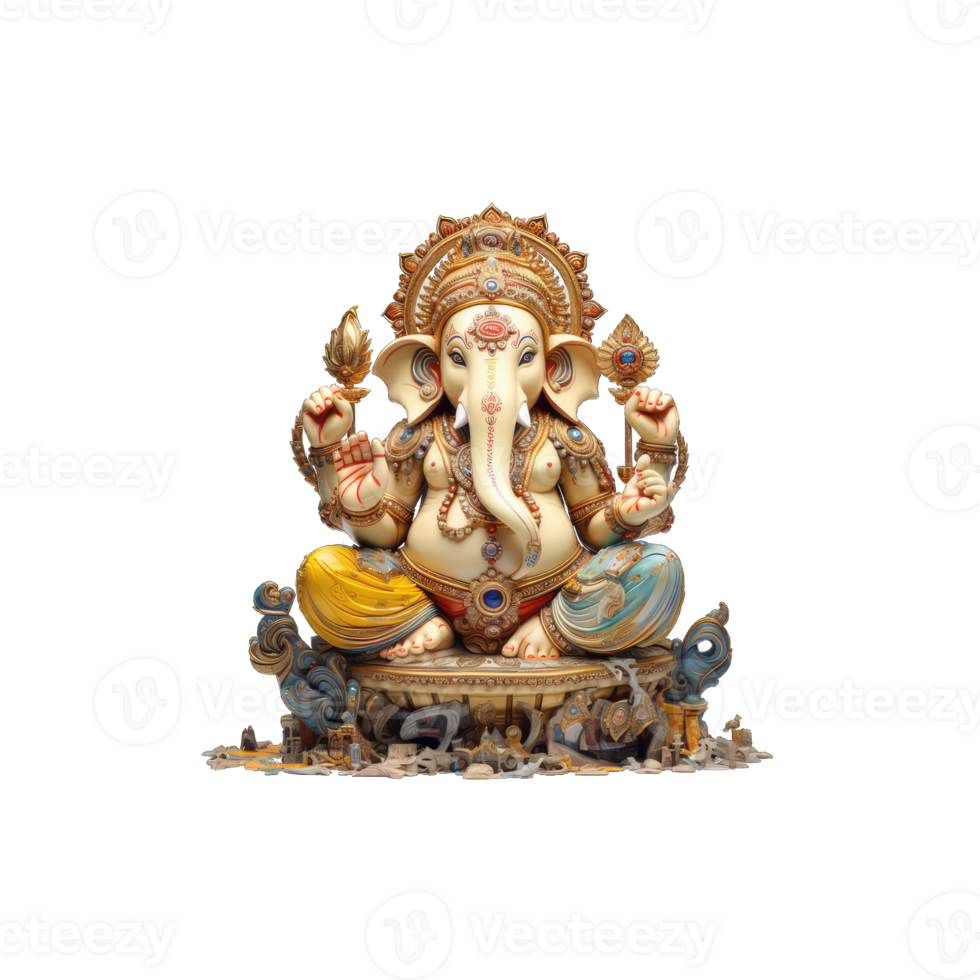 AI generated Hindu God Ganesh. AI Generative png