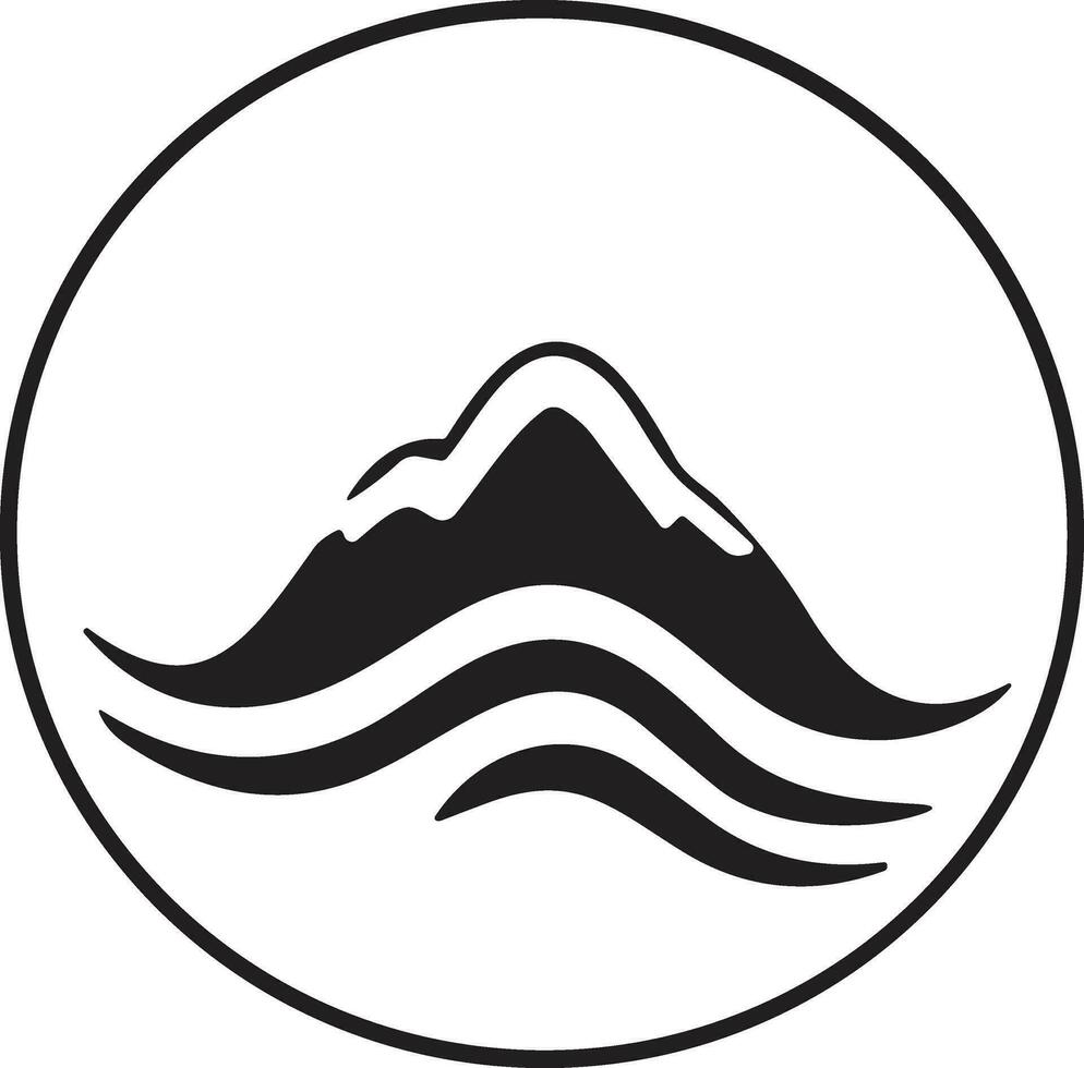 montaña logo en turismo concepto en mínimo estilo para decoración vector