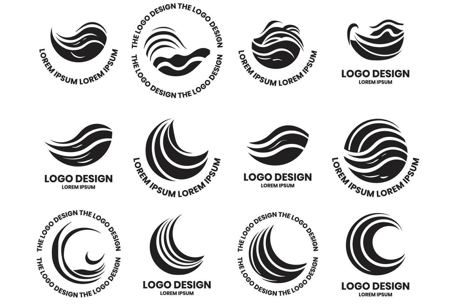 Sea or wave logo in a minimalist style for decoration vector