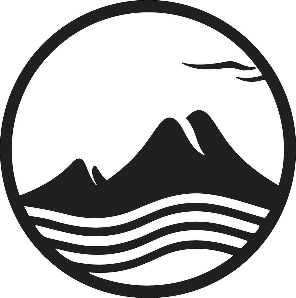Mountain logo in tourism concept in minimal style for decoration vector