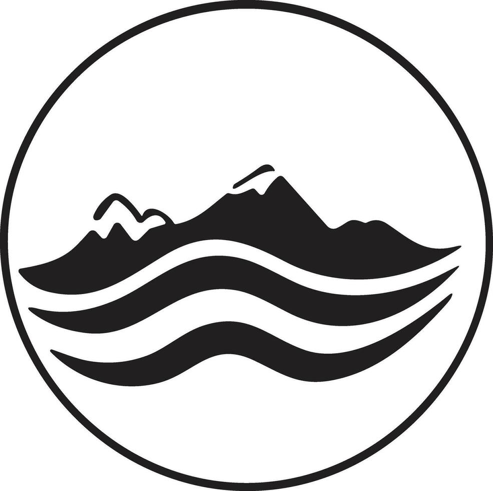 Mountain logo in tourism concept in minimal style for decoration vector