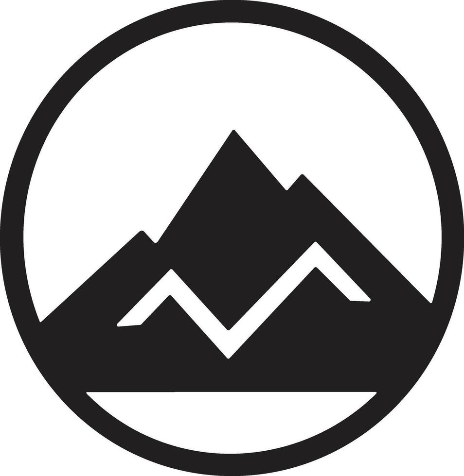 montaña logo en turismo concepto en mínimo estilo para decoración vector