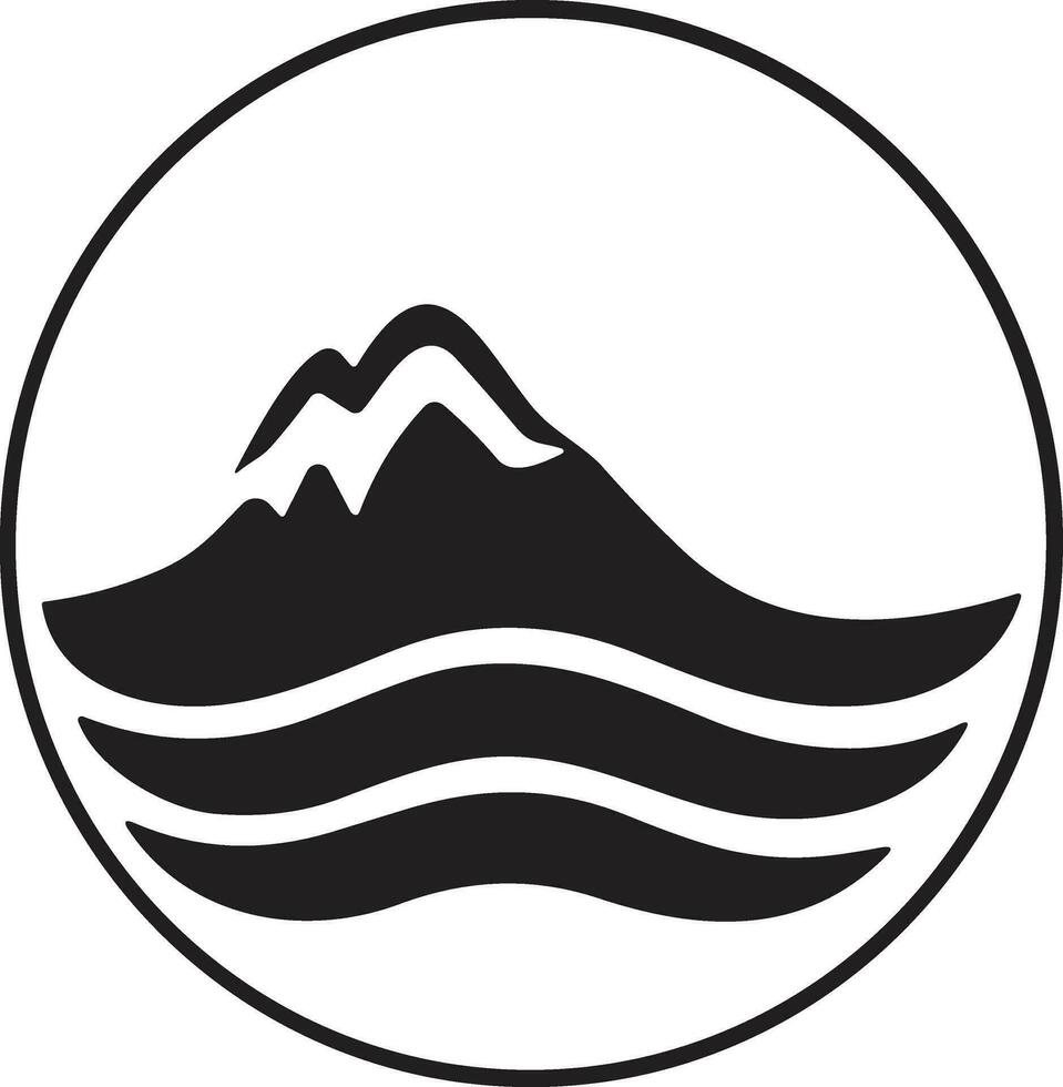 Mountain logo in tourism concept in minimal style for decoration vector