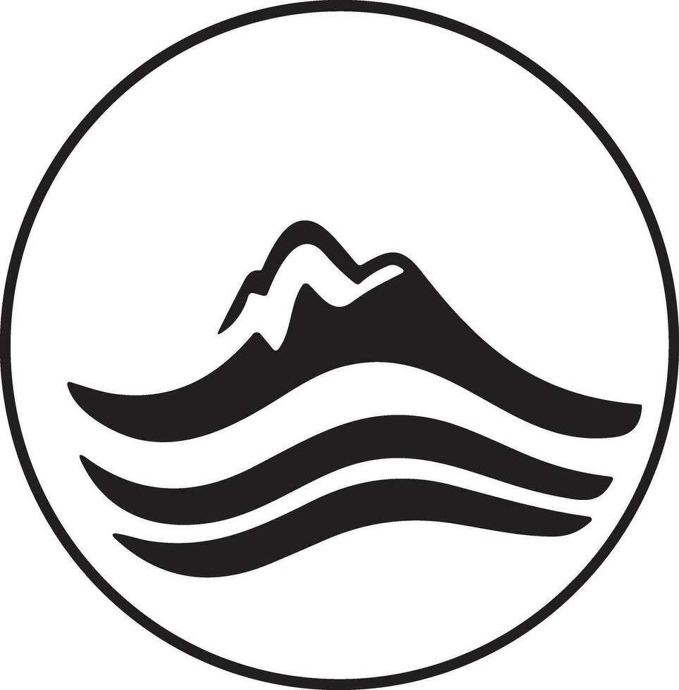 Mountain logo in tourism concept in minimal style for decoration vector