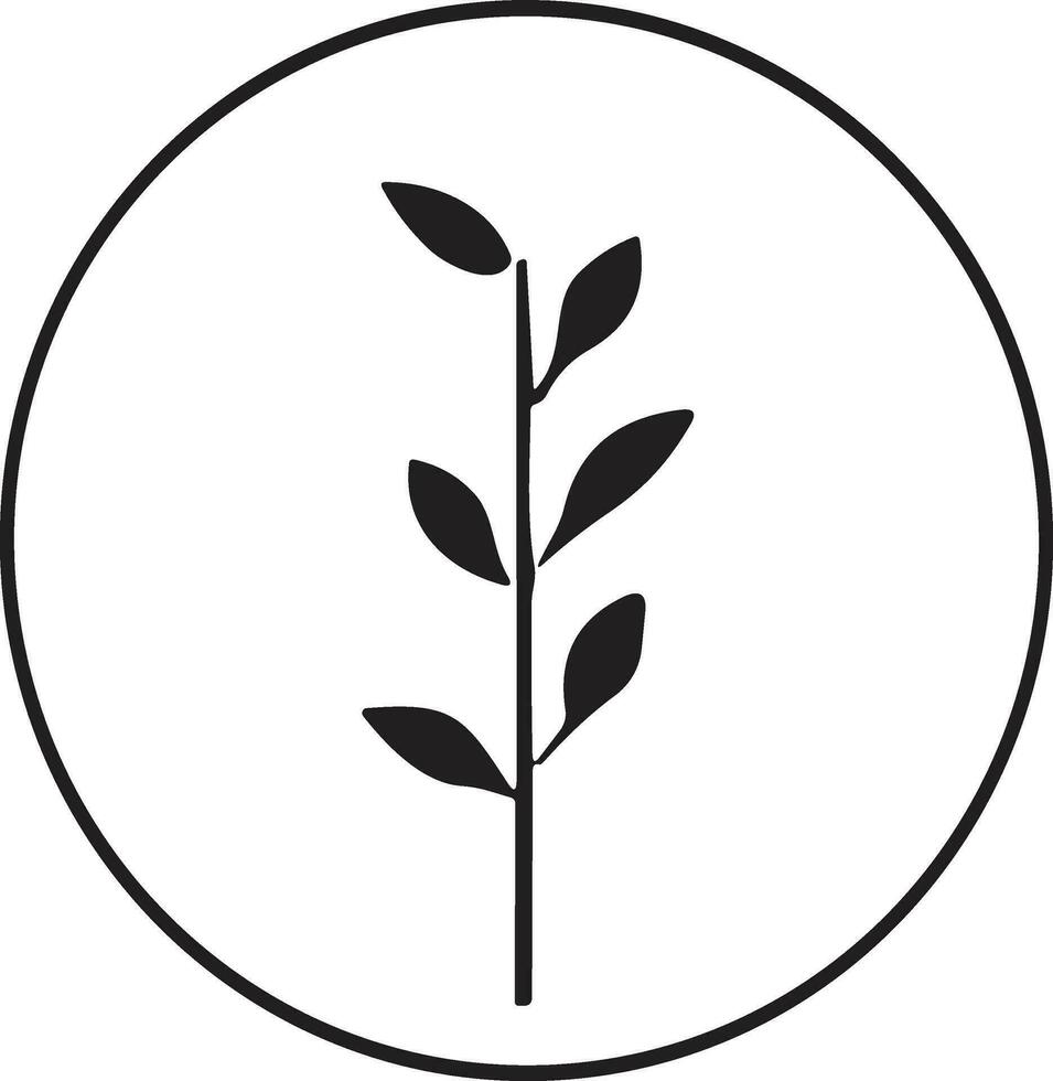 flor o hoja logo en un minimalista estilo para decoración vector