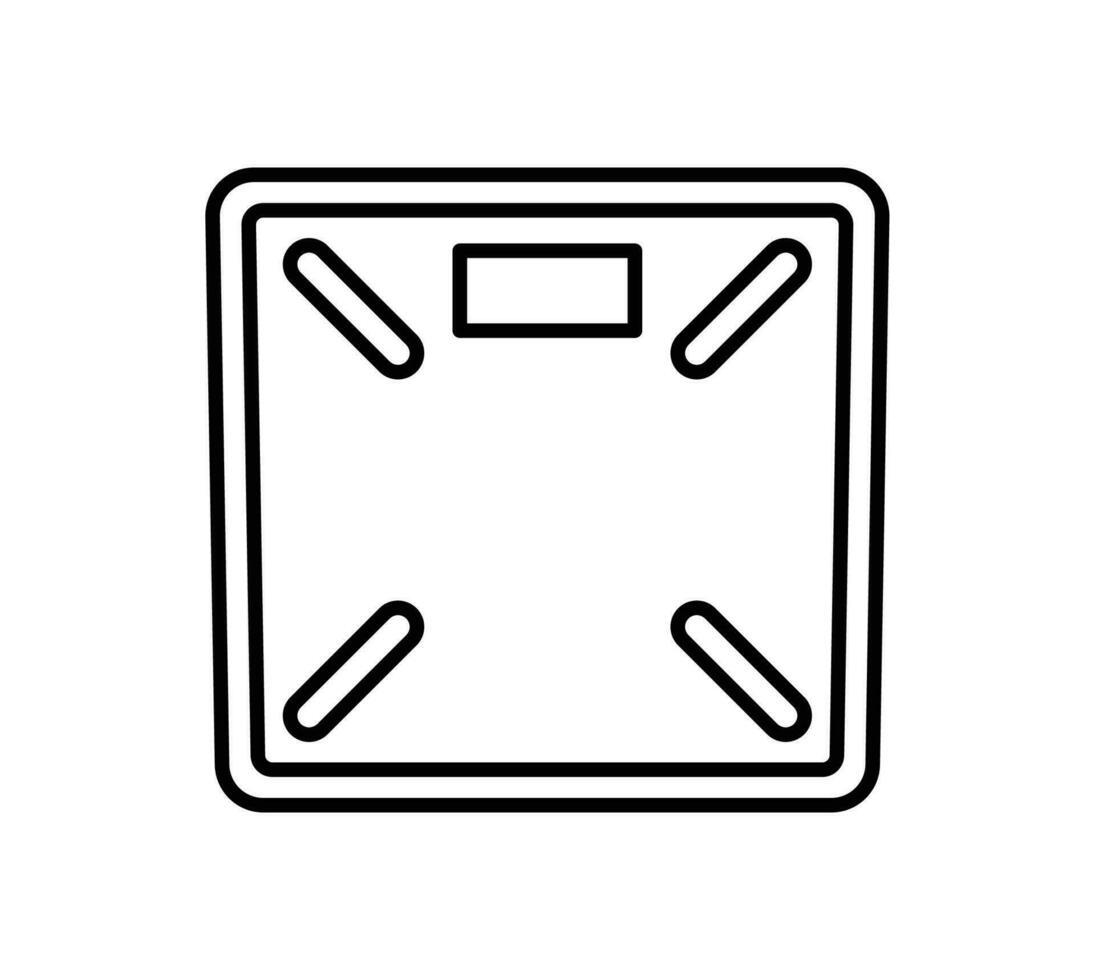 Analog body weight scale icon. Mechanical scale. Outline object isolated on white background. Icon for web. vector