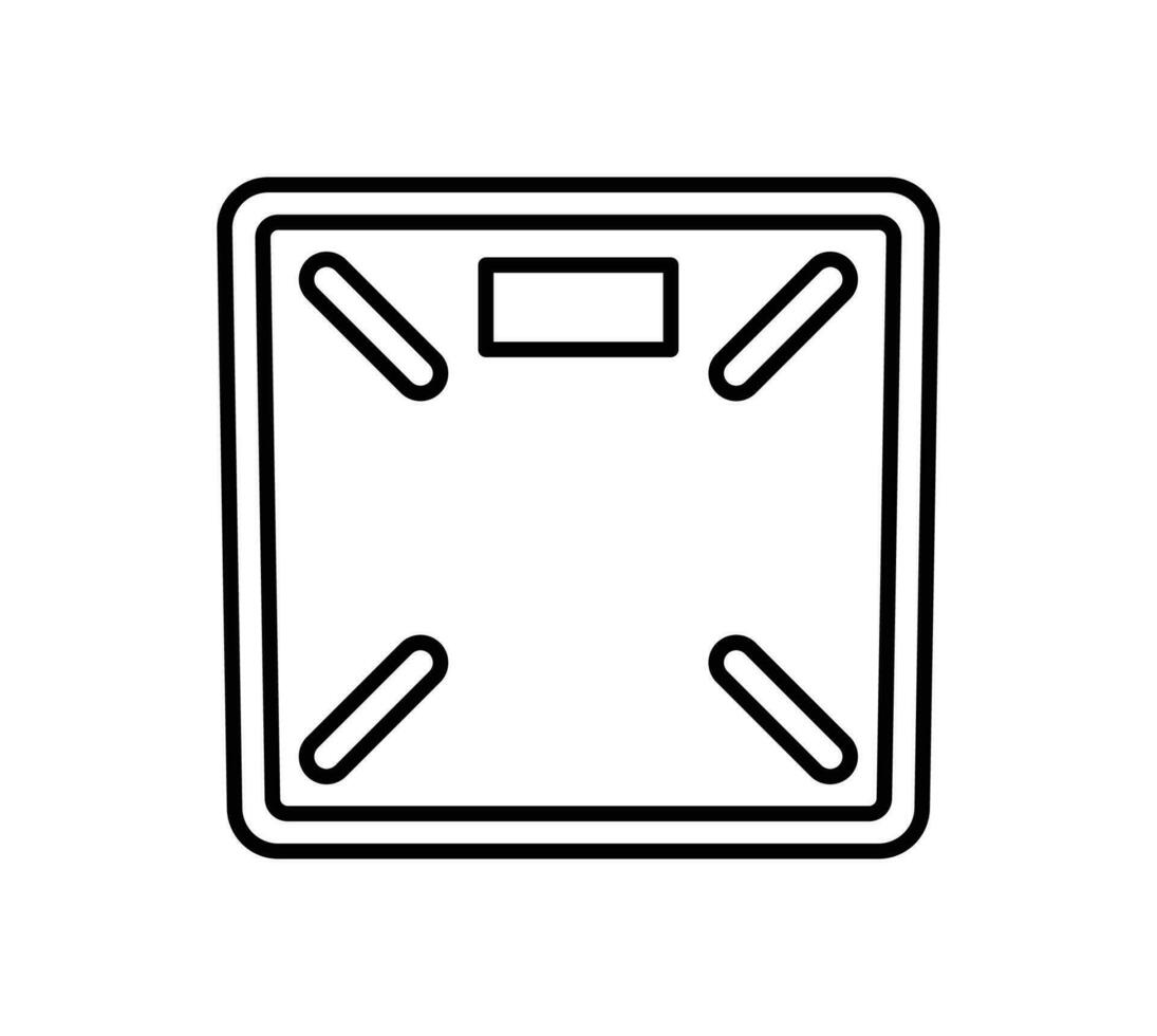 término análogo cuerpo peso escala icono. mecánico escala. contorno objeto aislado en blanco antecedentes. icono para web. vector