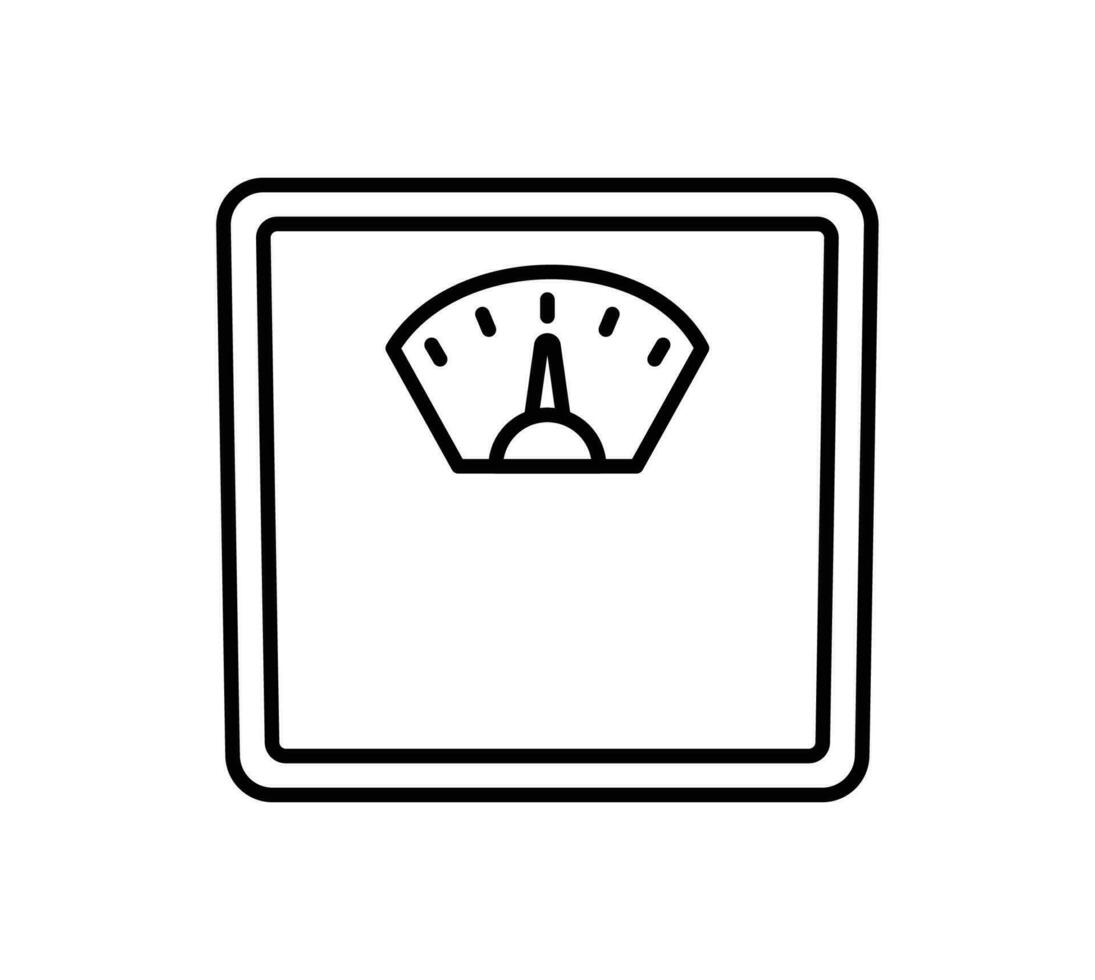 Analog body weight scale icon. Mechanical scale. Outline object isolated on white background. Icon for web. vector
