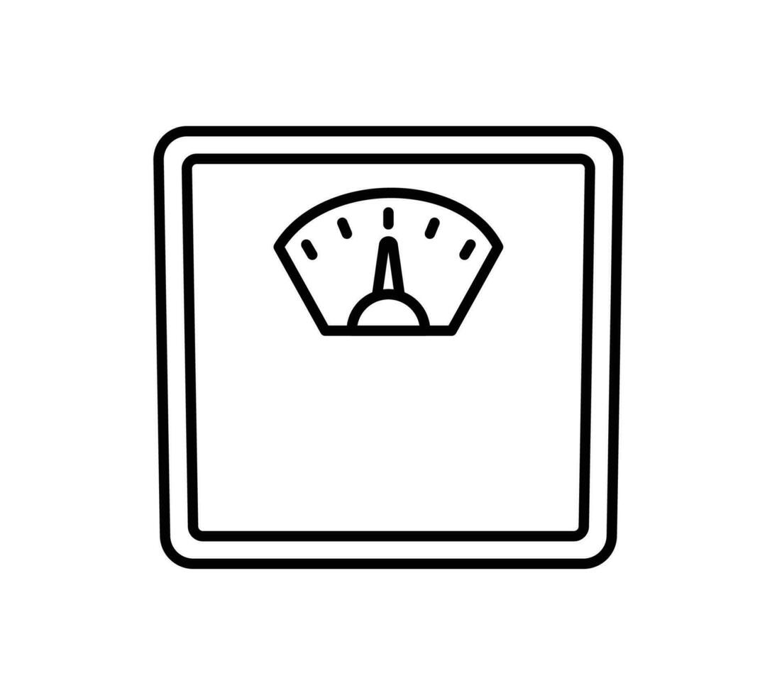 término análogo cuerpo peso escala icono. mecánico escala. contorno objeto aislado en blanco antecedentes. icono para web. vector