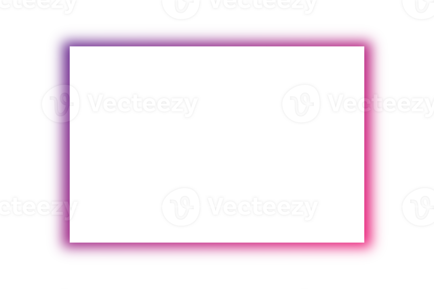 Neon purple frame on transparent background png