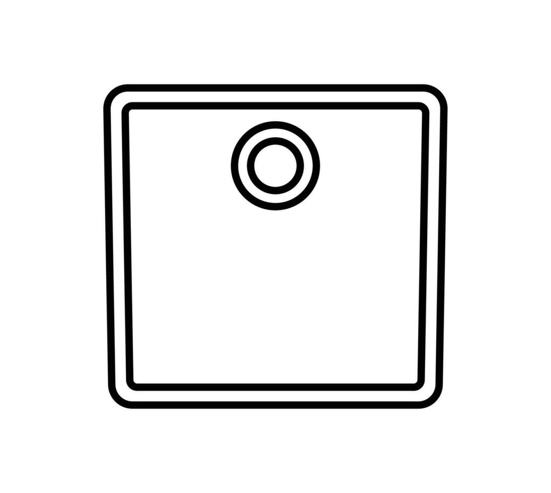Analog body weight scale icon. Mechanical scale. Outline object isolated on white background. Icon for web. vector