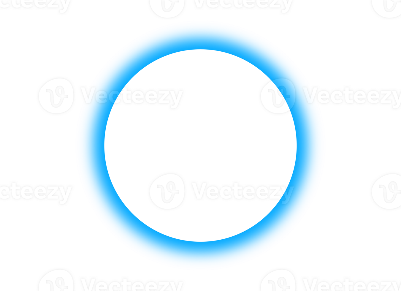Neon blue frame on transparent background png