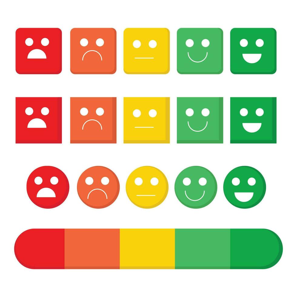 set level emotion face mood color vector design for experience