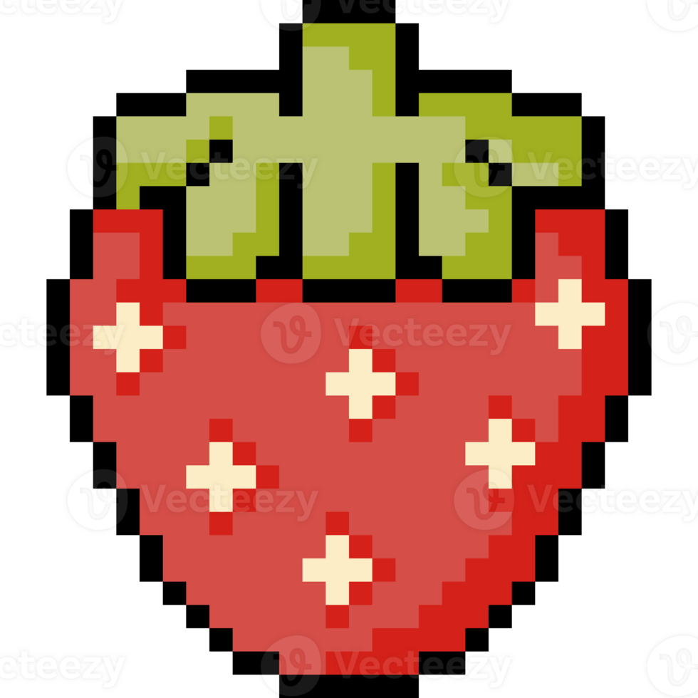 pixel art strawberry illustration png