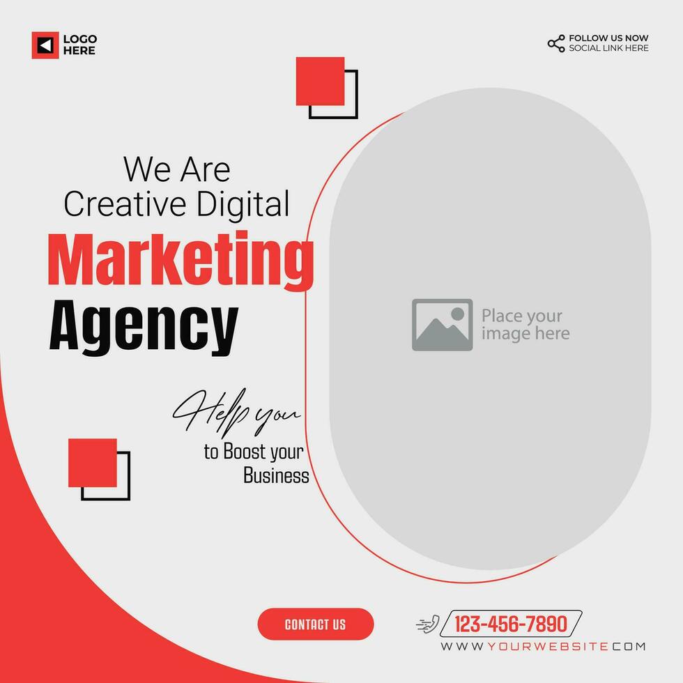 Digital Marketing Social Media Post for advertising agency vector design