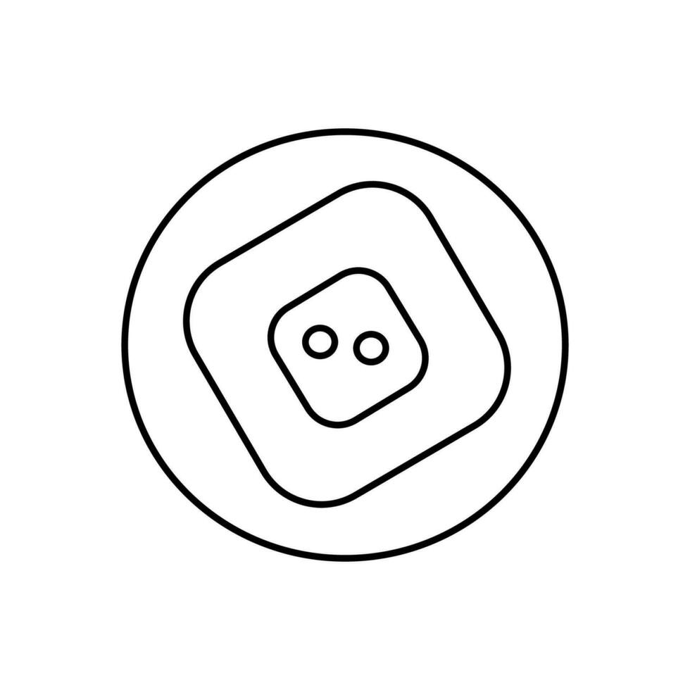 Outline button icon. Line sewing sign. Vector sketch