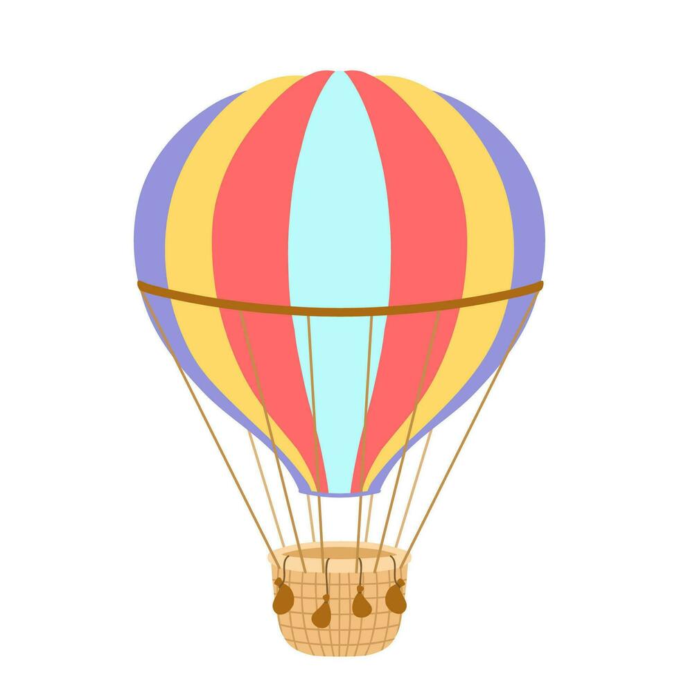 Vintage Hot air balloon. Vector illustration isolated on white