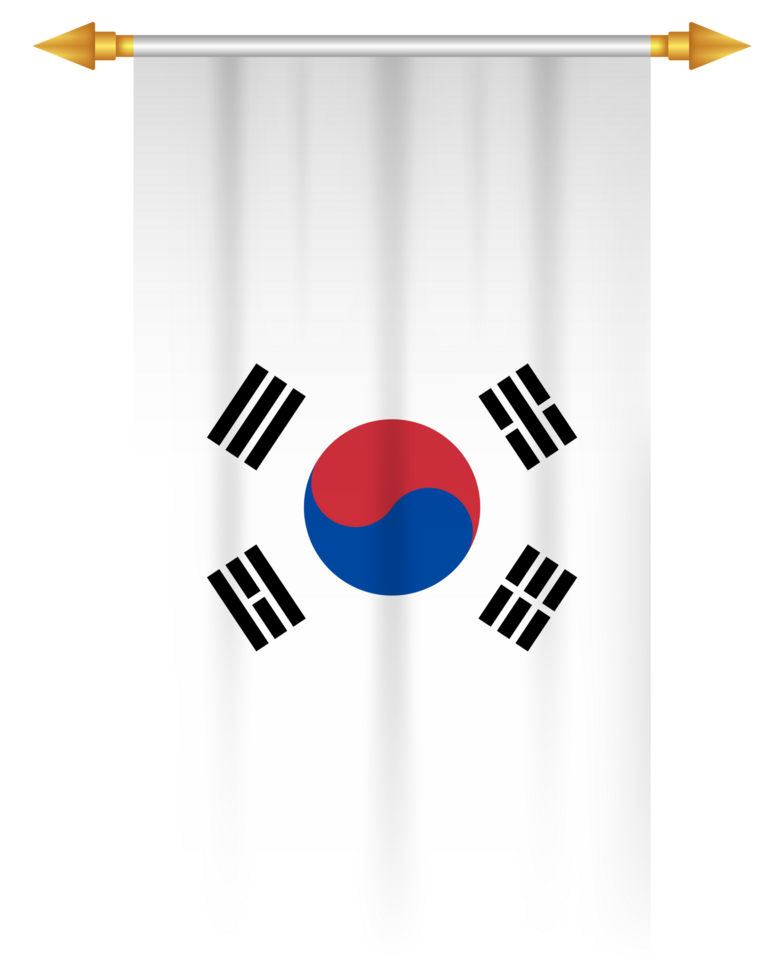 South Korea flag vertical pennant isolated png
