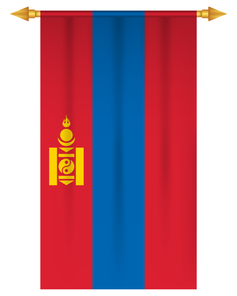 Mongolia flag vertical pennant isolated png