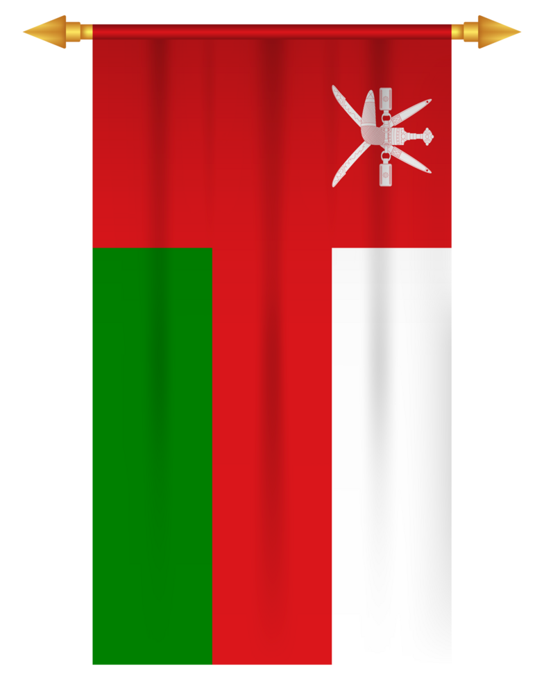 Oman flag vertical pennant isolated png