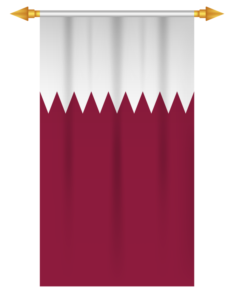 Qatar flag vertical pennant isolated png
