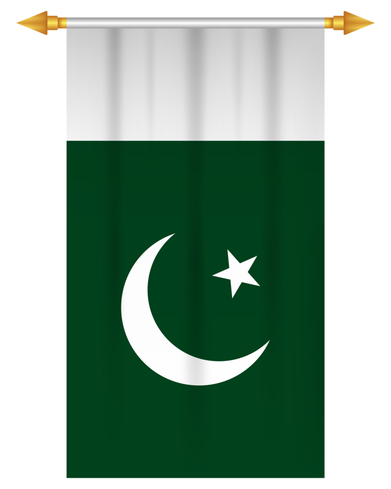 Pakistan flag vertical pennant isolated png