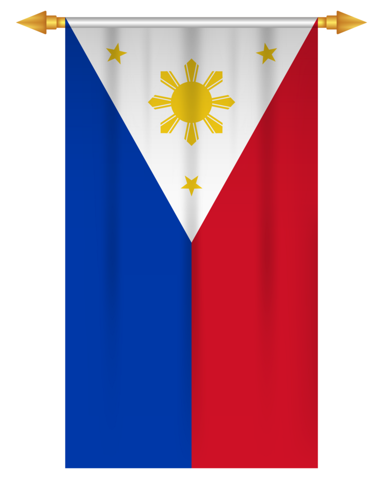 Philippines flag vertical pennant isolated png