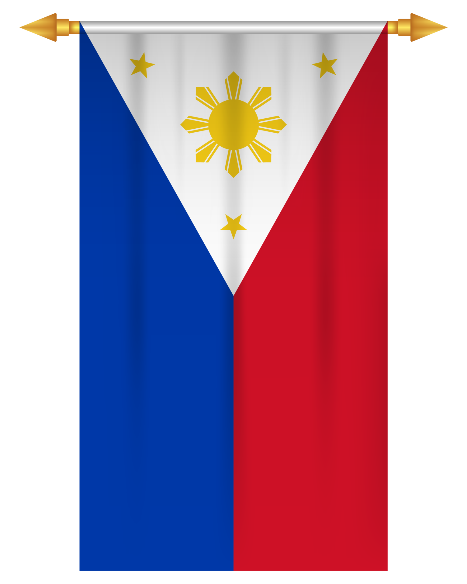 Philippines flag vertical pennant isolated 34917986 PNG