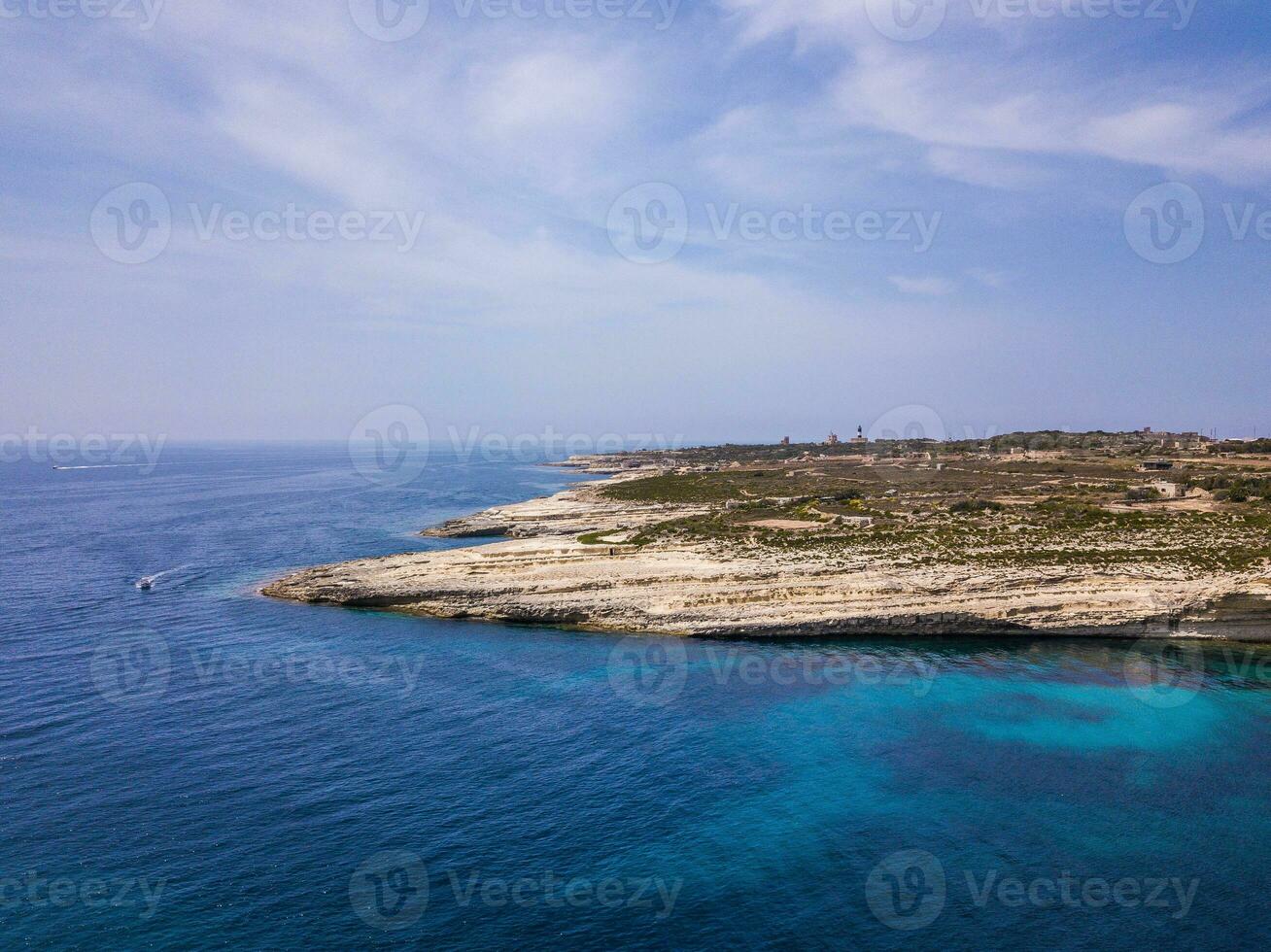 Spectacular aerial view on the sea coast on Malta photo