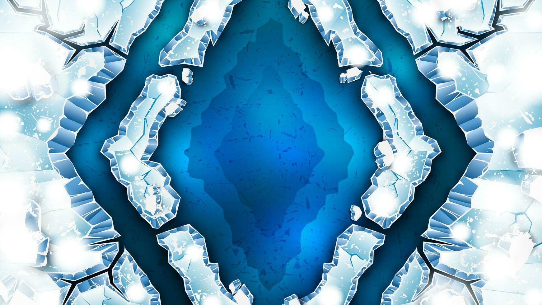 Rhombus Shaped Ice Cracks As a Winter Background vector