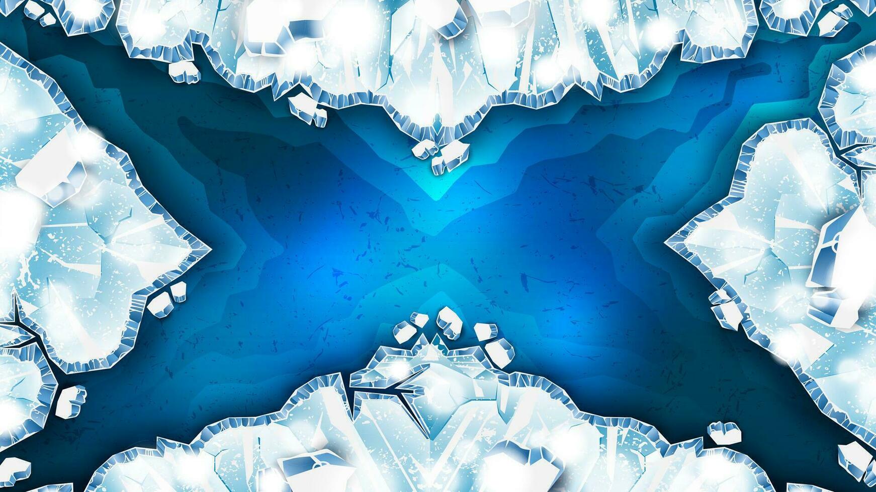 X Shaped Ice Cracks As a Winter Background vector