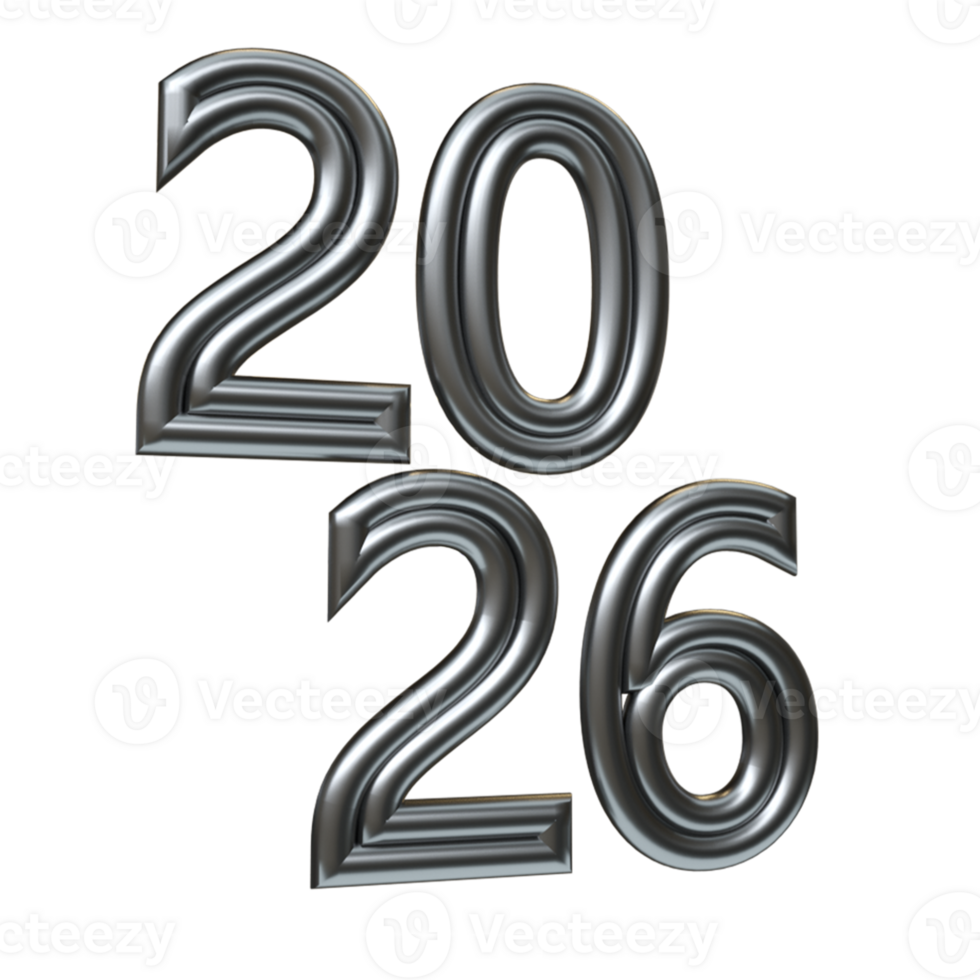 3d rendered object happy new year png