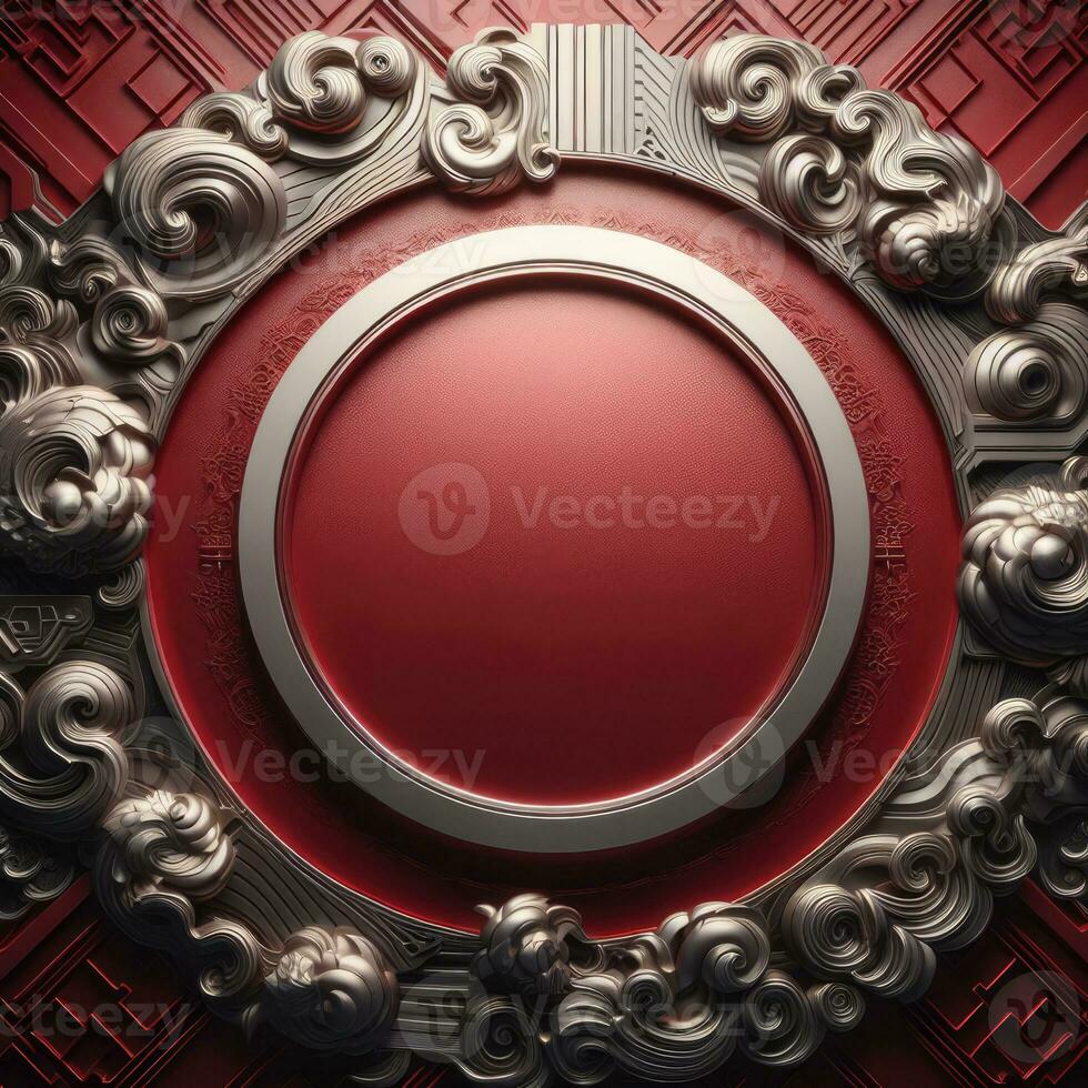 AI generated Happy chinese new year with Oriental Chinese traditional template Background photo