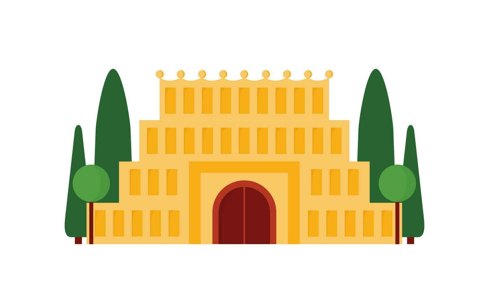 Vector Hindu temple flat design icon