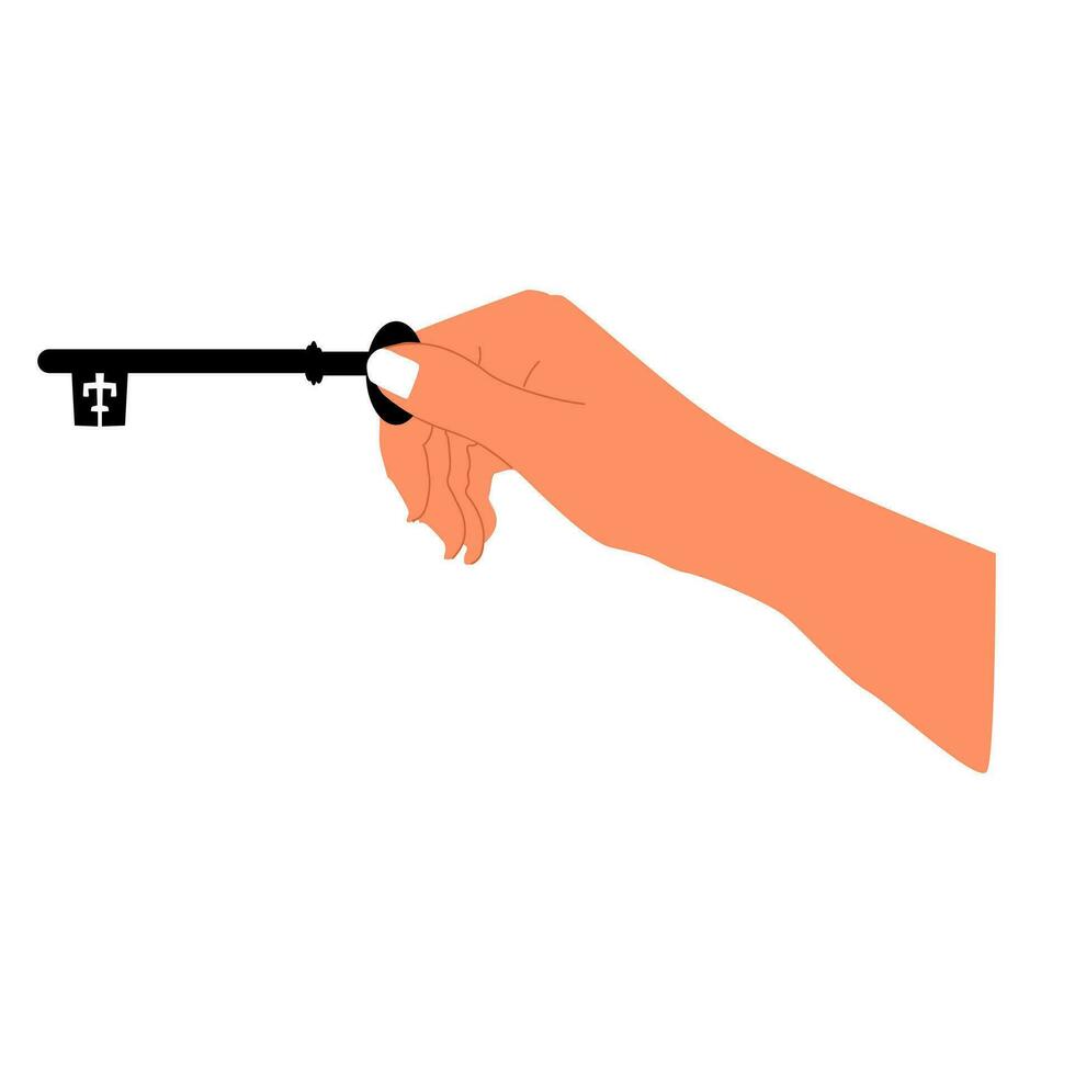 Woman's hand holding a key 34918330 Vector Art at Vecteezy